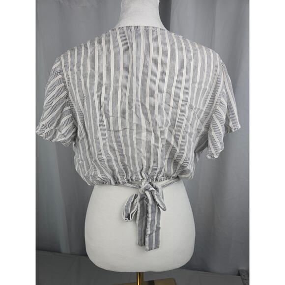 Favluv Cottagecore Women's Striped Tie‎ Back Top Striped - Picture 10 of 16